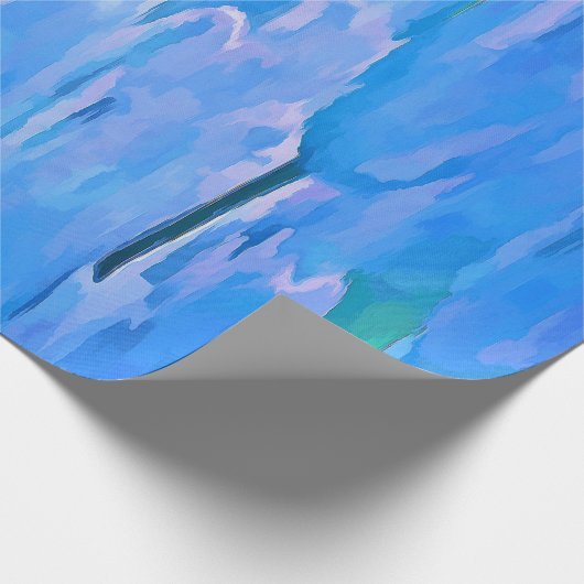 Blaue Tulissen Abstraktes Blumenmuster Geschenkpapier (Ecke)