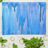 Blaue Tulissen Abstraktes Blumenmuster Geschirrtuch (Gefaltet)