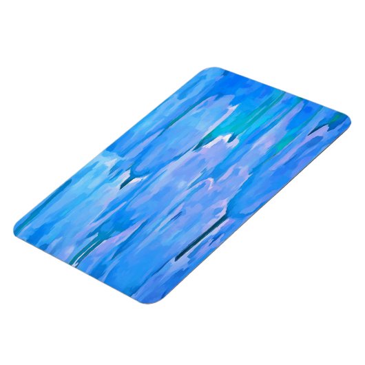 Blaue Tulissen Abstraktes Blumenmuster Magnet (Linke Seite)