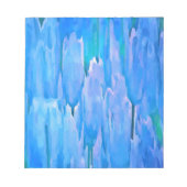 Blaue Tulissen Abstraktes Blumenmuster Notizblock (Vorderseite)