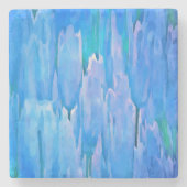 Blaue Tulissen Abstraktes Blumenmuster Steinuntersetzer (Vorderseite)