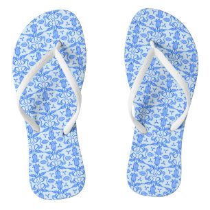 Blaue Tulpe blaues Muster Flip Flops Badesandalen
