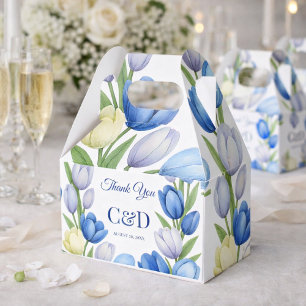 Blaue Tulpe Elegante Hochzeits-Dankeschön-Blumen Geschenkschachtel