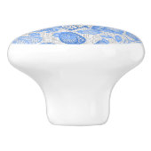 Blaue Tulpe-Muster-niederländischer Keramikknauf (Seitenansicht)