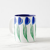 Blaue Tulpe-Tasse Zweifarbige Tasse (Vorderseite Links)