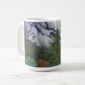 Blaue Tulpen auf einer Wanderung Kaffeetasse (Vorderseite Links)