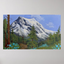 Blaue Tulpen auf einer Wanderung Poster