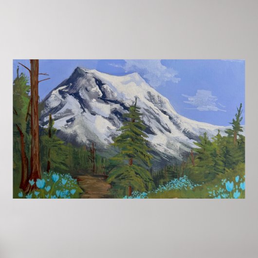 Blaue Tulpen auf einer Wanderung Poster (Vorne)