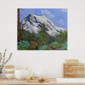 Blaue Tulpen auf einer Wanderung Poster (Küche)
