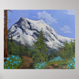 Blaue Tulpen auf einer Wanderung Poster