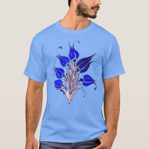 Blaue Tulpen im osmanischen türkischen Stil T-Shirt