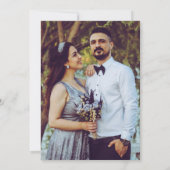 Blaue Tulpen zeichnend Foto Hochzeit Einladung (Rückseite)