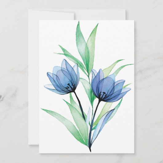 Blaue TulpenBlume Dankeskarte (Vorderseite)