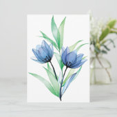Blaue TulpenBlume Dankeskarte (Stehend Vorderseite)