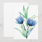 Blaue TulpenBlume Dankeskarte (Vorne/Hinten)
