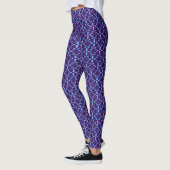 Blaue Tulpengrafik-Blume Leggings (Links)