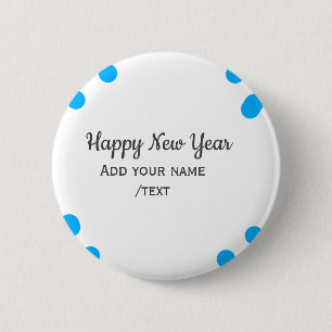 Blaue Tupfen frohes neues Jahr Name hinzufügen ein Button