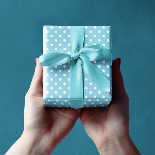 Blaue Tupfen Geschenkpapier