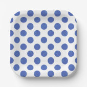 Blaue Tupfen Pappteller (Vorderseite)