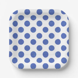 Blaue Tupfen Pappteller