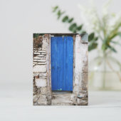 BLAUE TÜR Altstadt von Chania, Kreta Postkarte (Stehend Vorderseite)