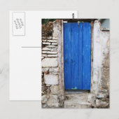 BLAUE TÜR Altstadt von Chania, Kreta Postkarte (Vorne/Hinten)