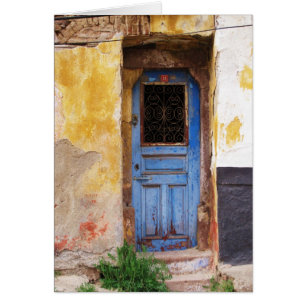 Blaue Tür auf der griechischen Insel Mykonos