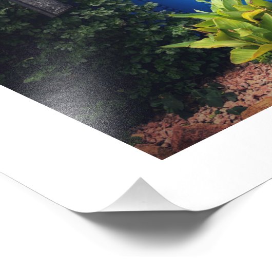 Blaue Tür im Lehmhaus Fotodruck (Ecke)