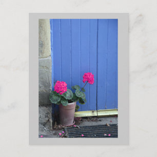 Blaue Tür in Culross Postkarte