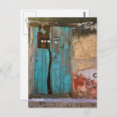 Blaue Tür in Merida Postkarte (Vorne/Hinten)
