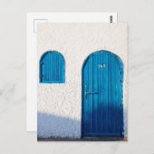 "BLAUE TÜR, MAROKKO", REISEFOTOGRAFIE POSTCARD POSTKARTE (Vorne/Hinten)