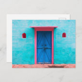 "BLAUE TÜR, MAROKKO", REISEFOTOGRAFIE POSTCARD POSTKARTE (Vorne/Hinten)