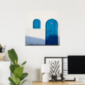 "BLAUE TÜR, MAROKKO", REISEFOTOGRAFIE POSTER (Heimbüro)