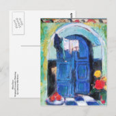 Blaue Tür - Postkarte (Vorne/Hinten)
