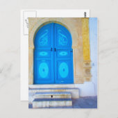 Blaue Tür Postkarte (Vorne/Hinten)