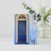 Blaue Tür Postkarte (Stehend Vorderseite)