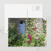 Blaue Tür Provence-Postkarte Postkarte (Vorne/Hinten)