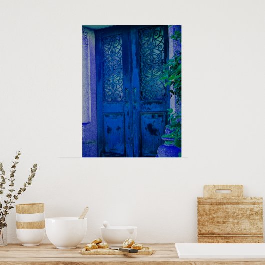 Blaue Türen Poster (Küche)