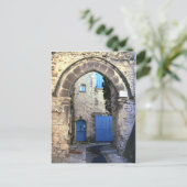 Blaue Türen Postkarte (Stehend Vorderseite)