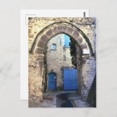 Blaue Türen Postkarte (Vorne/Hinten)