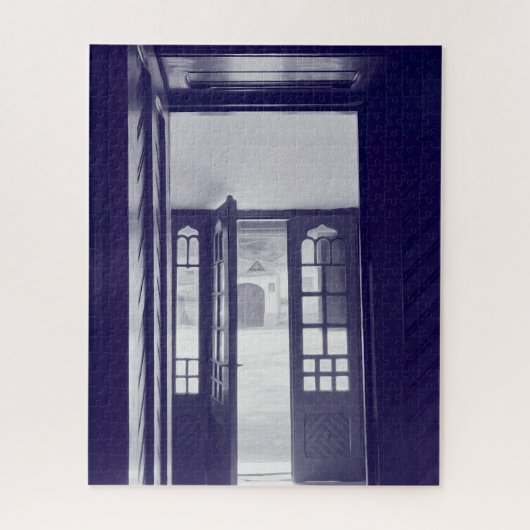 Blaue Türen Puzzle (Vertikal)