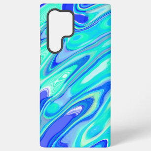 Blaue Türkis Abstrakt Marmor Flüssige Textur Samsung Galaxy Hülle