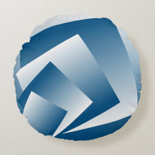 Blaue Türkis Geometrie Rundes Kissen