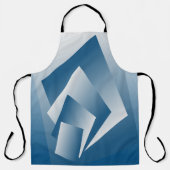 Blaue Türkis Geometrie Schürze (Vorderseite)