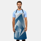 Blaue Türkis Geometrie Schürze (Getragen)