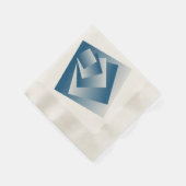 Blaue Türkis Geometrie Serviette (Ecke)