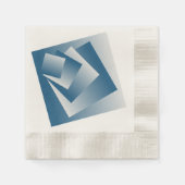 Blaue Türkis Geometrie Serviette (Vorderseite)