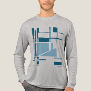 Blaue Türkis MCM-inspirierte geometrische abstrakt Tri-Blend Shirt