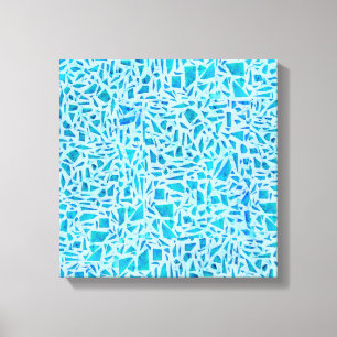 Blaue Türkis-Mosaik-Glasfliese modern chic Leinwanddruck