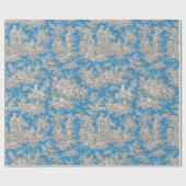 Blaue Türkis Toile Französische Szene Geschenkpapier (Flach)